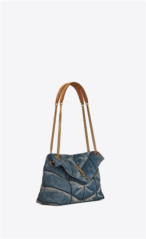 black ysl puffer bag|ysl small denim puffer bag.